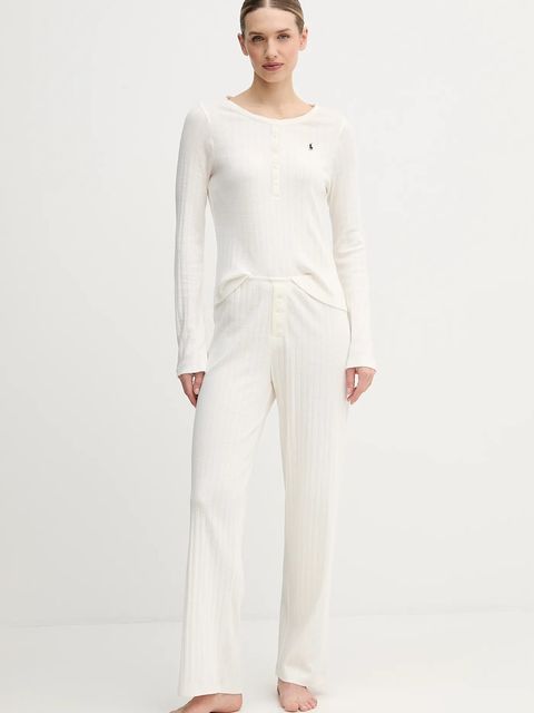 Polo Ralph Lauren piżama bawełniana damska kolor beżowy bawełniana 4P0235 - zdjęcie produktu nr 1