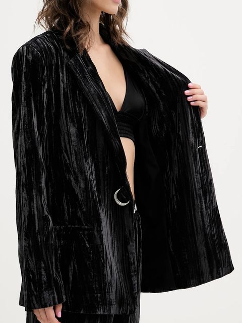 Karl Lagerfeld Jeans marynarka kolor czarny jednorzędowa gładka A4W14055