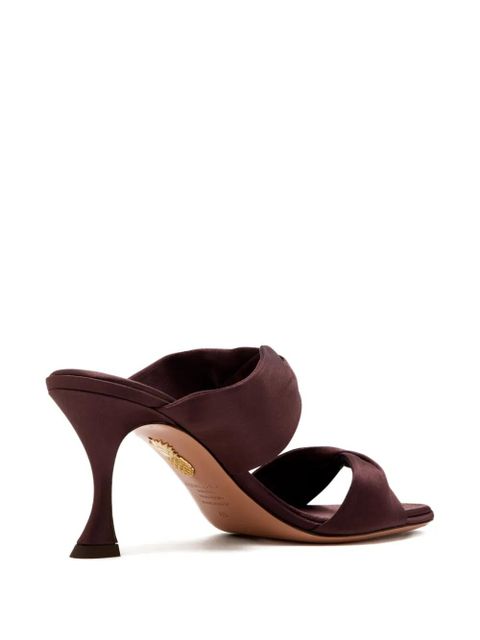 Aquazzura 75mm satin sandals - Brown