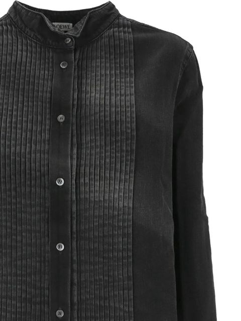 LOEWE pleated denim shirt - Black