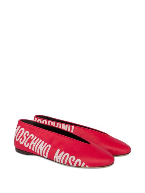 Moschino logo-print ballet flats - Red - zdjęcie produktu nr 2