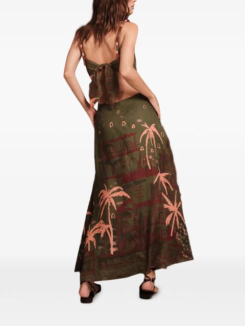 Johanna Ortiz Sailors Prayer cut-out printed dress - Green