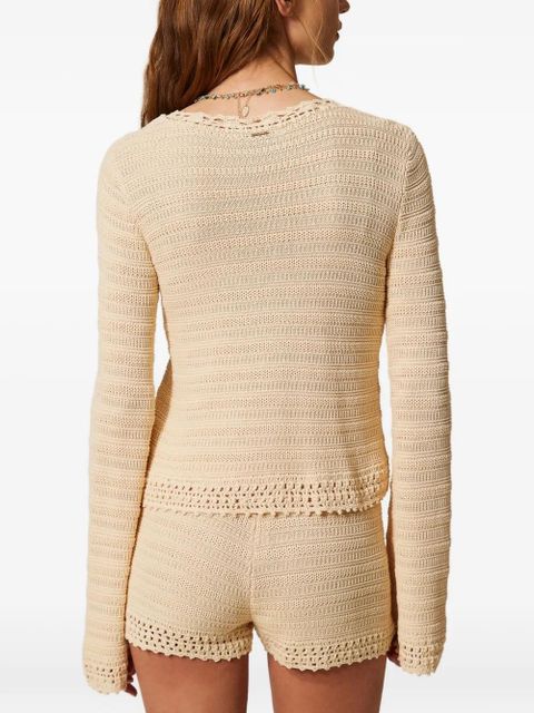 TWINSET V-neck knitted blouse - Neutrals
