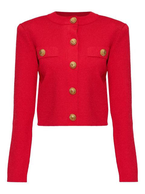 Balmain button boxy cardigan - Red - zdjęcie produktu nr 1