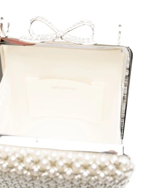 Self-Portrait mini pearl-embellishment tote bag - White - zdjęcie produktu nr 2