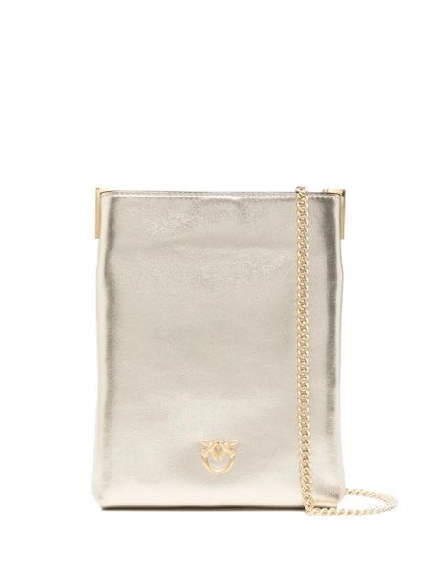 PINKO metallic-effect leather cross body bag - Gold - zdjęcie produktu nr 1