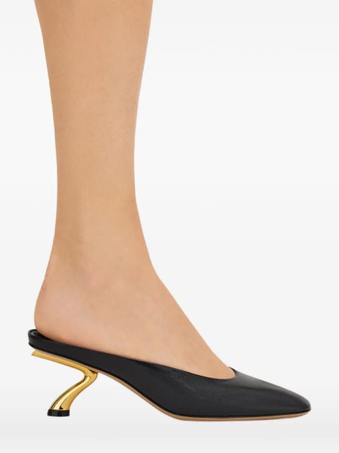 Ferragamo S-shaped heel mules - Black