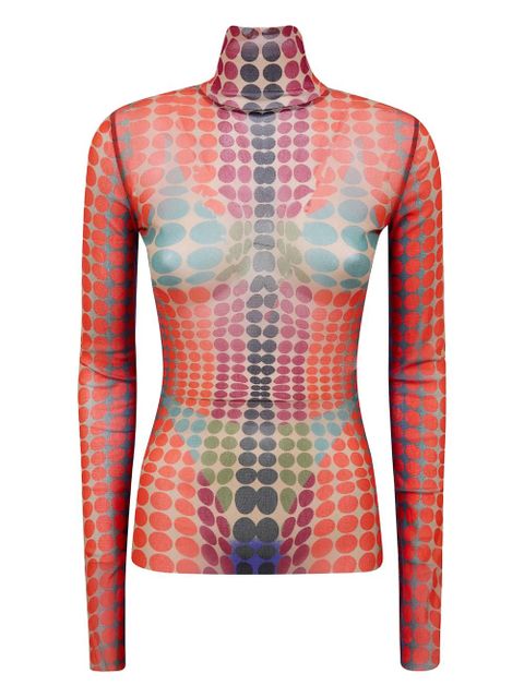 Jean Paul Gaultier polka-dot long-sleeve top - Orange - zdjęcie produktu nr 1