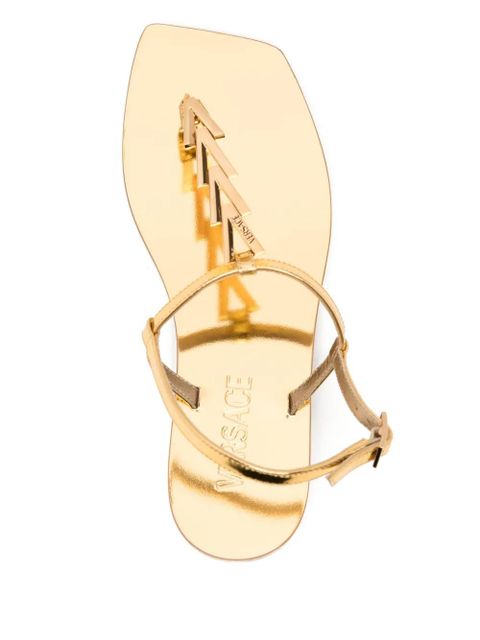 Versace leather T-strap sandals - Gold