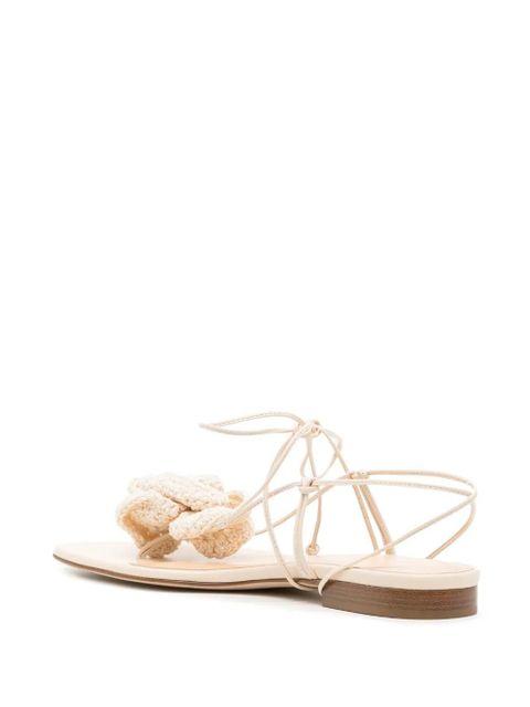 Magda Butrym Flower crochet-knit sandals - Neutrals