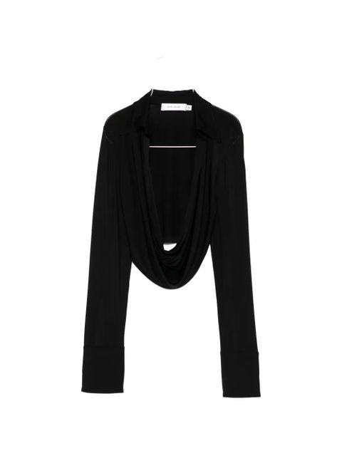 Aya Muse draped collared top - Black - zdjęcie produktu nr 1