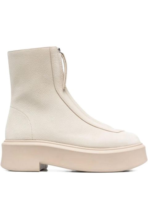 The Row chunky leather boots - Neutrals - zdjęcie produktu nr 1