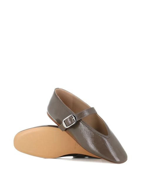 Le Monde Beryl buckle-strap leather ballet flats - Brown