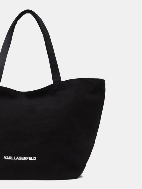 Karl Lagerfeld torebka bawełniana IKON kolor czarny B1W50052