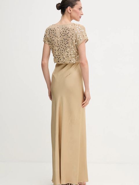 Never Fully Dressed sukienka kolor złoty maxi rozkloszowana NFDDR2230 - zdjęcie produktu nr 2