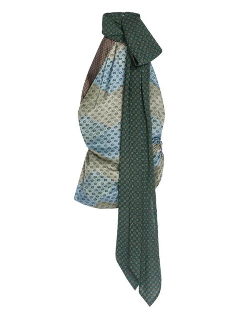 DRIES VAN NOTEN halter-neck geometric-pattern top - Green - zdjęcie produktu nr 1