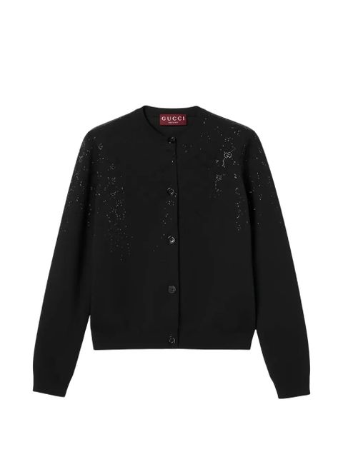 Gucci embellished round-neck cardigan - Black - zdjęcie produktu nr 1