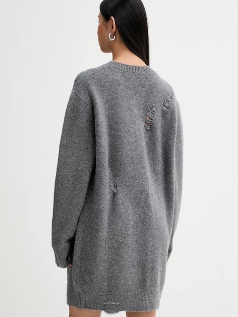 IRO sukienka z dodatkiem wełny WM33TONINA kolor szary mini oversize TONINA