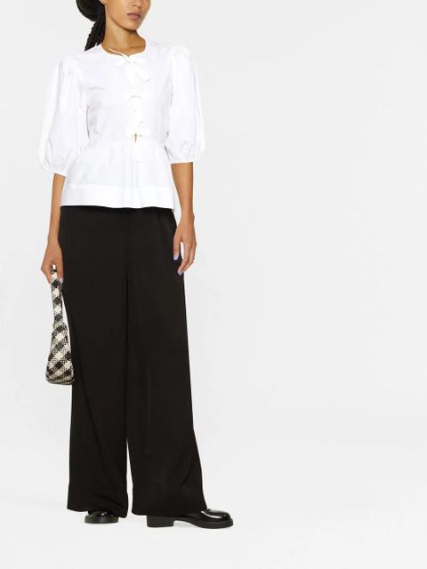 GANNI organic-cotton peplum blouse - White - zdjęcie produktu nr 2