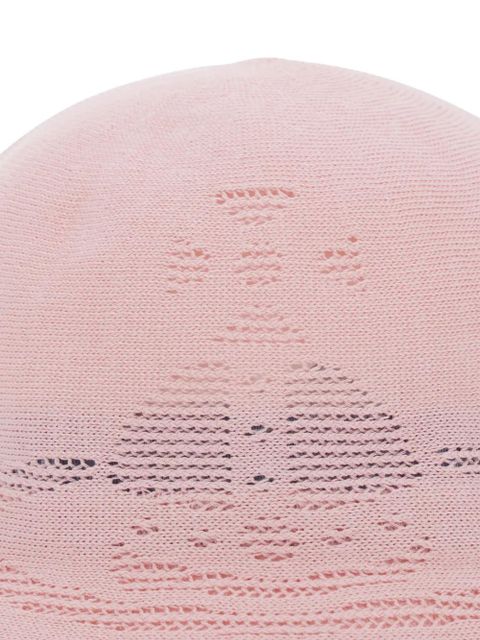 Vivienne Westwood Orb-motif pointelle-knit bucket hat - Pink