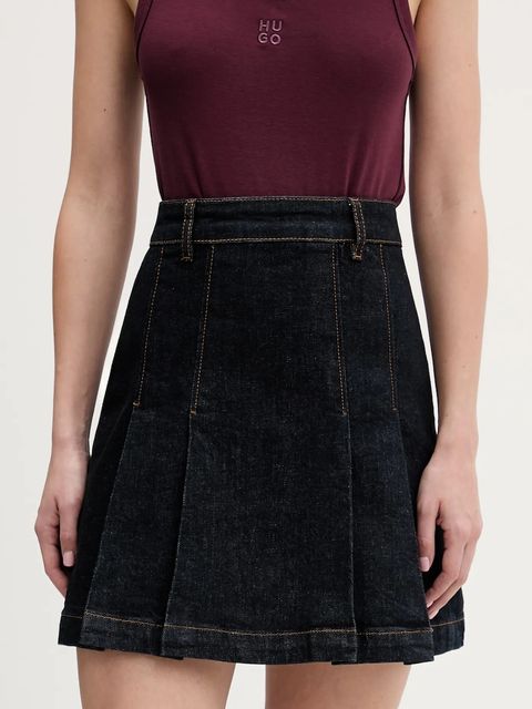 HUGO spódnica Gerelise kolor granatowy mini rozkloszowana 50556742 - zdjęcie produktu nr 1