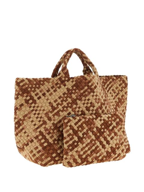 NAGHEDI large St. Barths handwoven two-tone tote bag - Neutrals