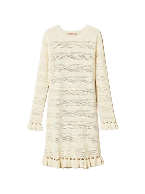 TWINSET ruffled knit dress - Neutrals - zdjęcie produktu nr 1