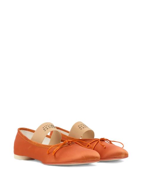 MM6 Maison Margiela Anatomic Numeric bow-detail ballerina flats - Orange - zdjęcie produktu nr 2