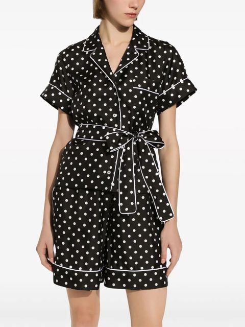 Dolce & Gabbana polka-dot print silk shirt - Black