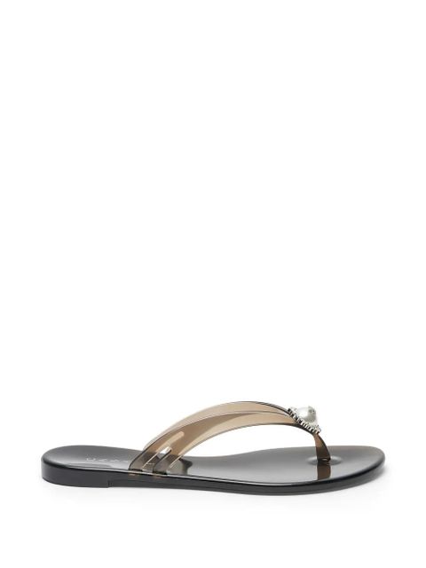Casadei pearl embellished flip-flops - Black - zdjęcie produktu nr 1