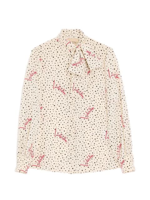 Valentino Garavani Plus De Pois crepe de chine bubble shirt - Neutrals - zdjęcie produktu nr 1