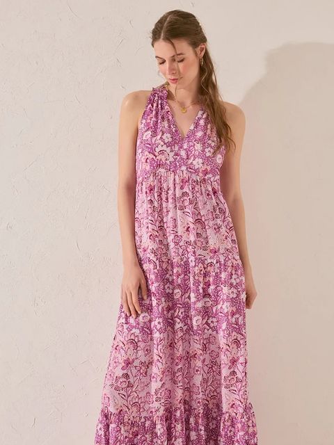 women'secret sukienka kolor fioletowy maxi prosta 4479835 - zdjęcie produktu nr 2