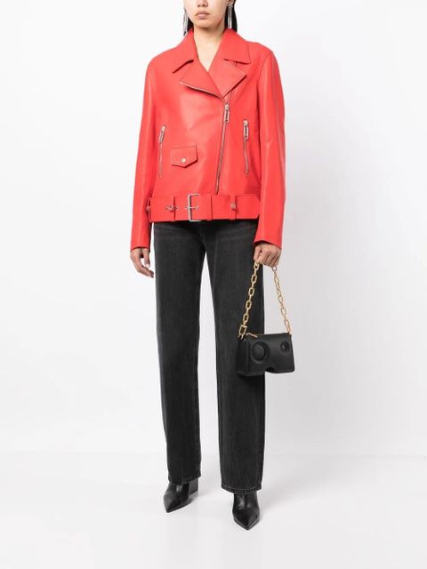 Off-White leather biker jacket - Red - zdjęcie produktu nr 2