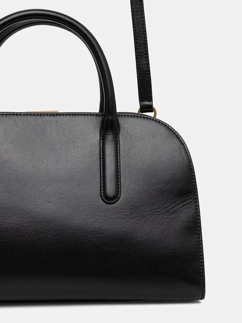 Tommy Hilfiger torebka skórzana kolor czarny AW0AW18205