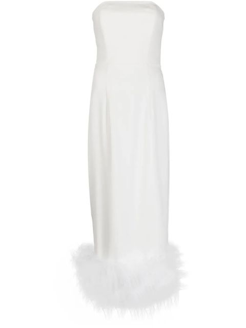 16Arlington Minelli feather-trim midi dress - White - zdjęcie produktu nr 1