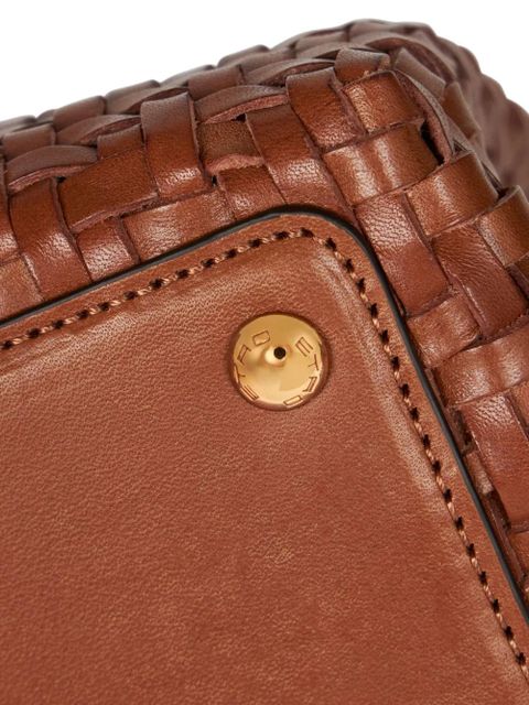 ETRO medium woven Vela shoulder bag - Brown