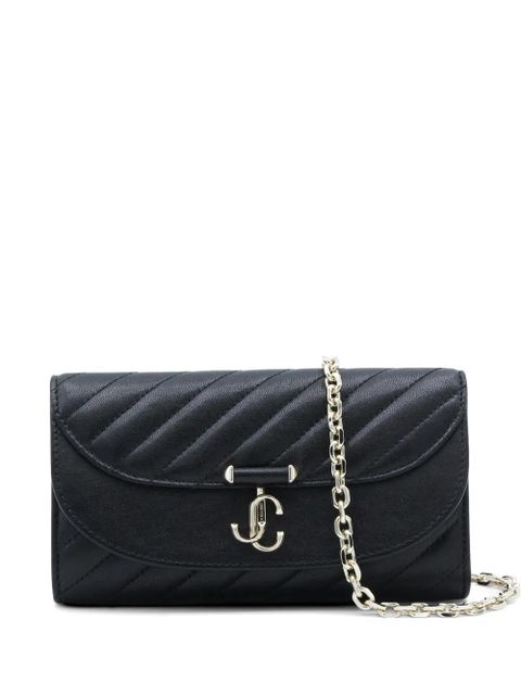 Jimmy Choo chevron chain leather shoulder bag - Black - zdjęcie produktu nr 1