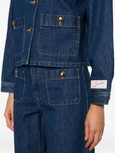 SANDRO button-up pocket denim jacket - Blue