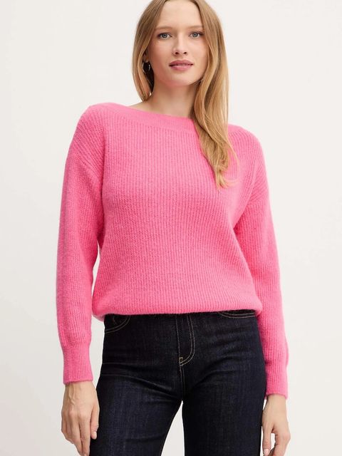 Morgan sweter z domieszką wełny MREINE damski kolor różowy MREINE - zdjęcie produktu nr 1