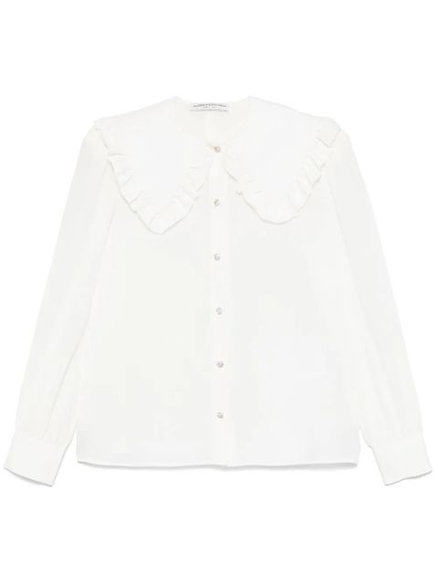 Alessandra Rich Peter Pan-collar silk blouse - White - zdjęcie produktu nr 1