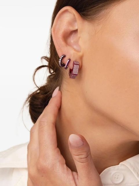 EÉRA 18K white gold diamonds huggie earring - Purple