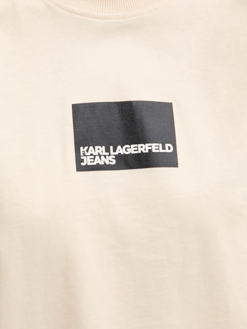 Karl Lagerfeld Jeans t-shirt bawełniany damski kolor beżowy A1W17006