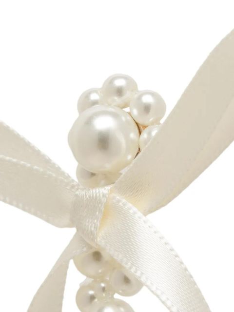 Simone Rocha Bow Ribbon Drip earrings - White - zdjęcie produktu nr 2