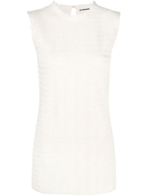 Jil Sander sleeveless zigzag-pattern sweatshirt - White - zdjęcie produktu nr 1