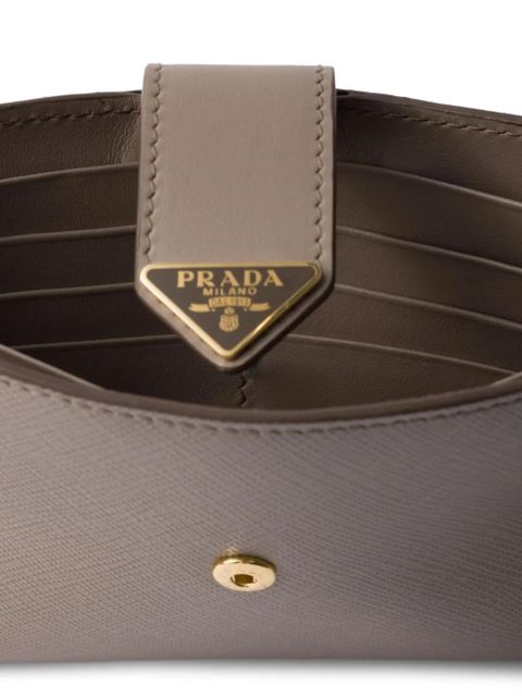 Prada snap triangle-logo leather wallet - Grey