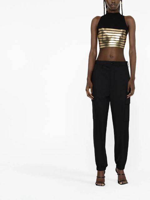 Balmain striped crop top - Black - zdjęcie produktu nr 2