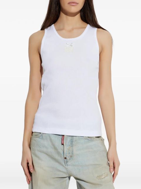 Dolce & Gabbana bow-detail logo-patch tank top - White