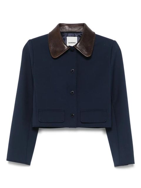SANDRO contrasting-collar jacket - Blue - zdjęcie produktu nr 1