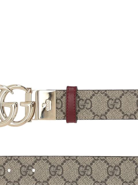 Gucci signature Double G-buckle reversible leather belt - Brown