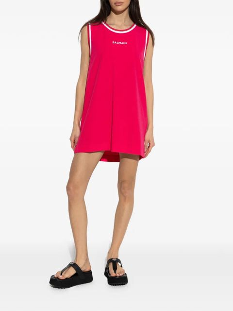 Balmain striped-trim mini dress - Pink - zdjęcie produktu nr 2